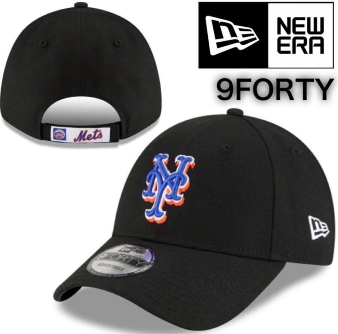 ニューエラ キャップ 帽子 ナインフォーティ 9FORTY メッツ ブラック ベースボールキャップ MLB ベルクロ 男女 NEWERA 9FORTY 新品拍卖