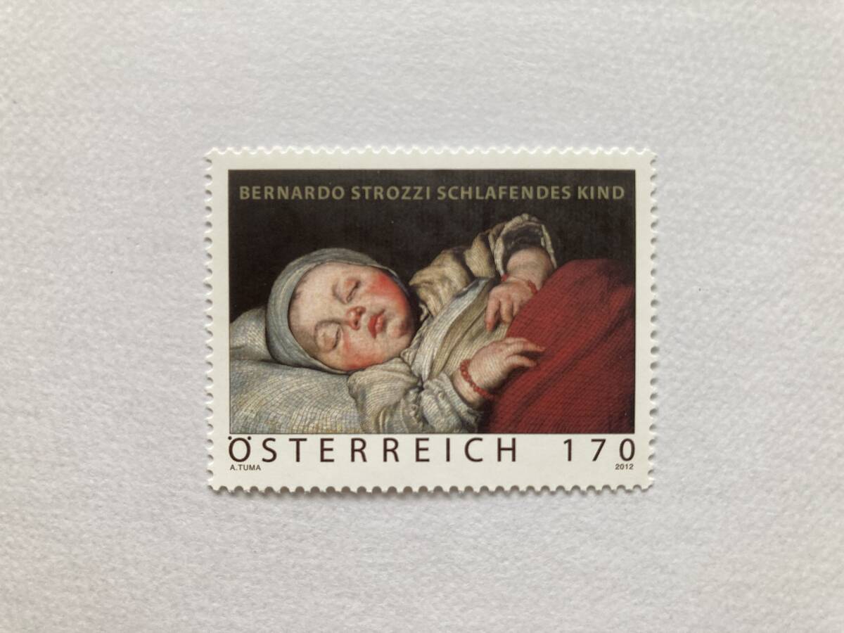 外国切手: オーストリア切手 「ベルナルド・ストロッツィ〈眠る子供〉」」 1種完 未使用拍卖