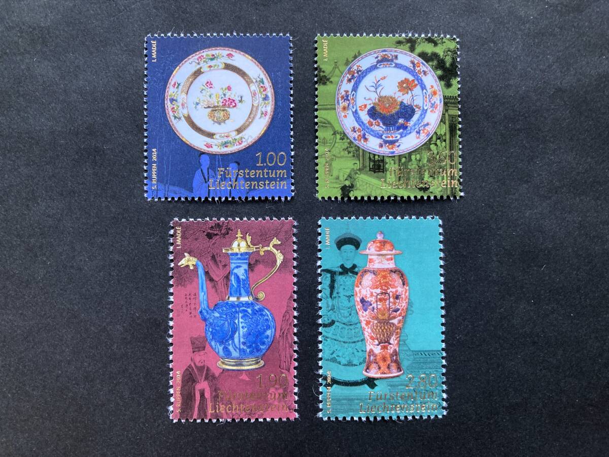 外国切手: リヒテンシュタイン切手 「(侯爵家の宝物)中国の磁器」 4種完 未使用拍卖