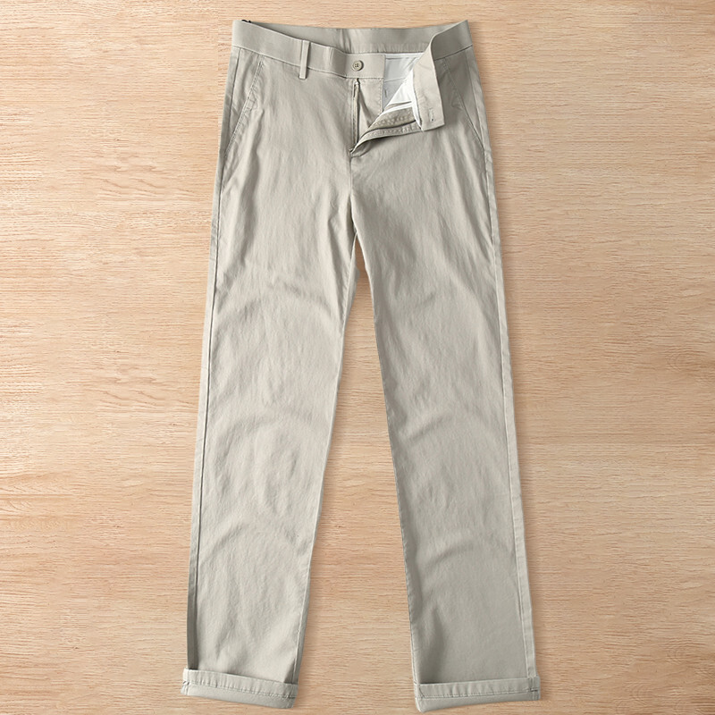 T6905-3XL カーキ 新品 サマー パンツ カジュアル ズボン 薄手 ストレッチ ツイル コットン 春夏 通気性 メンズ スラックス テーパード 拍卖