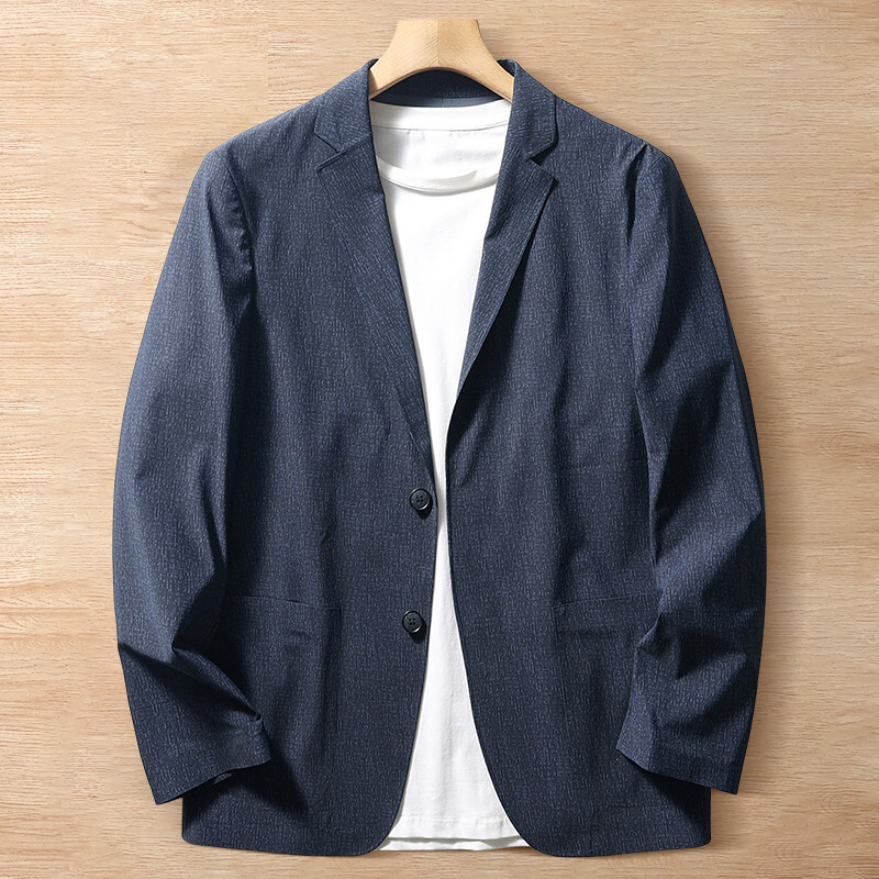 T8901-XL ブルー 新品 サマー ブレザー メンズ 背抜 薄手 防シワ ジャケット シームレス 接着 ライトアウター 春夏 テーラードジャケット拍卖