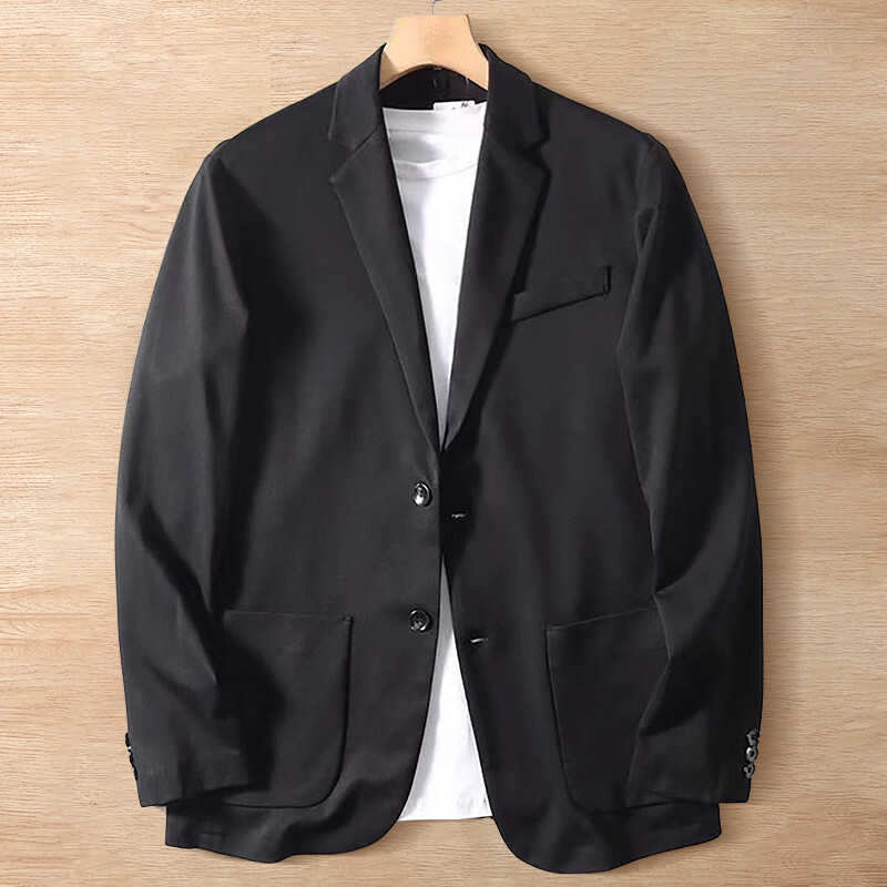 T8902-2XL 黒 新品 ニット ジャケット 防シワ ブレザー メンズ 背抜 アンコンジャケット 薄手 テーラードジャケット ライトアウター 春夏拍卖