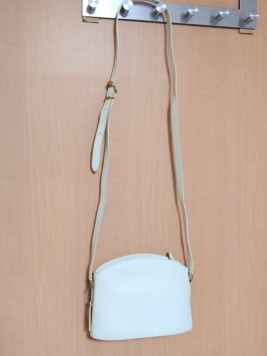 ☆貴重な箱つき☆コーチ COACH オールドコーチ ショルダーバッグ 斜め掛けレザー アイボリー イタリア製の時代拍卖