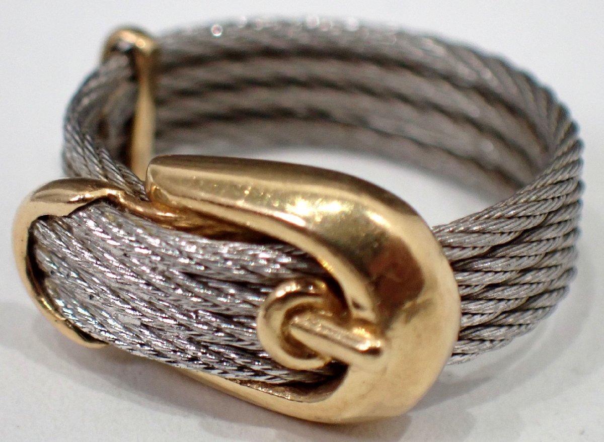 FRED フレッド K18YG 18金 フォース10 バックル ワイヤー 13号 5g超 リング 指輪 2396拍卖