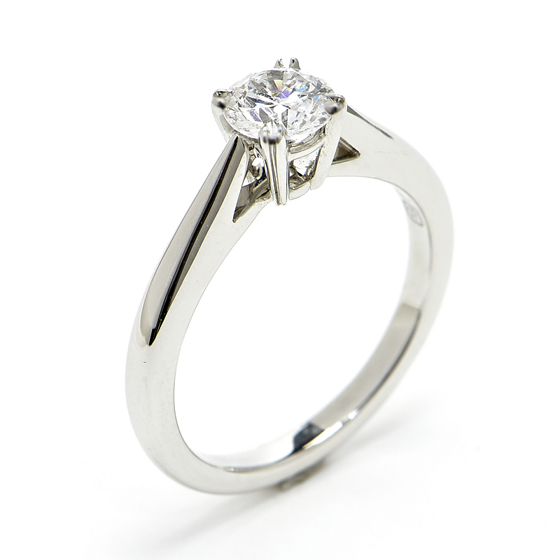 ハリーウィンストン Fカラー/VS1/0.52ct ラウンドカットソリティアリング 8号 RGDPRD005NSS プラチナ 地金約4.9g 中古 送料無料拍卖