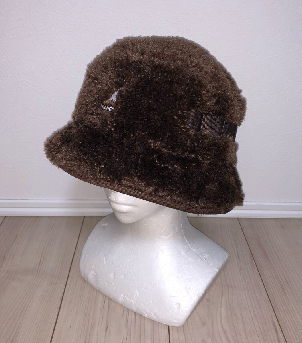 美品 KANGOL Faux Shearing Utility Bucket K5355 M カンゴール シアリング ユーティリティ バケット ファー バケットハット ブラウン 茶拍卖