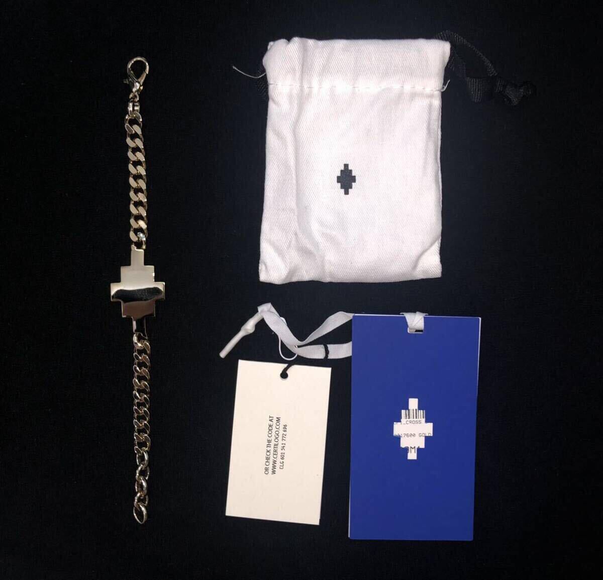 新品 正規 MARCELO BURLON County of Milan チェーンブレスレット マルセロバーロン チェーン クロス ブレスレット ゴールド メタル 金拍卖