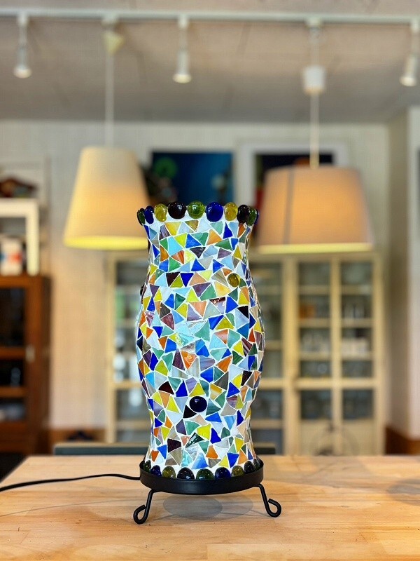 モザイクランプ / テーブルランプ ■ステンドグラス風 ■ガラス照明 【250712-3】拍卖