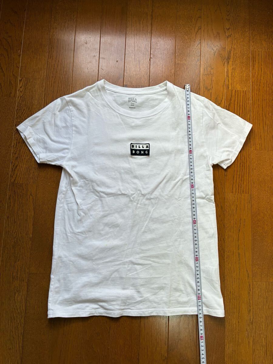 BILLA BONG!白Tシャツ・サイズM ボックスロゴ ワッペン 綿100% 試着程度拍卖