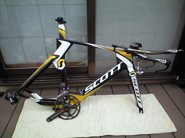 SCOTTPLASMA TT フレームセット+ハンドル+カーボンクランク+ULTEGRADi2 BLACK×YELLOW Mサイズ トライアスロン タイムトライアル拍卖