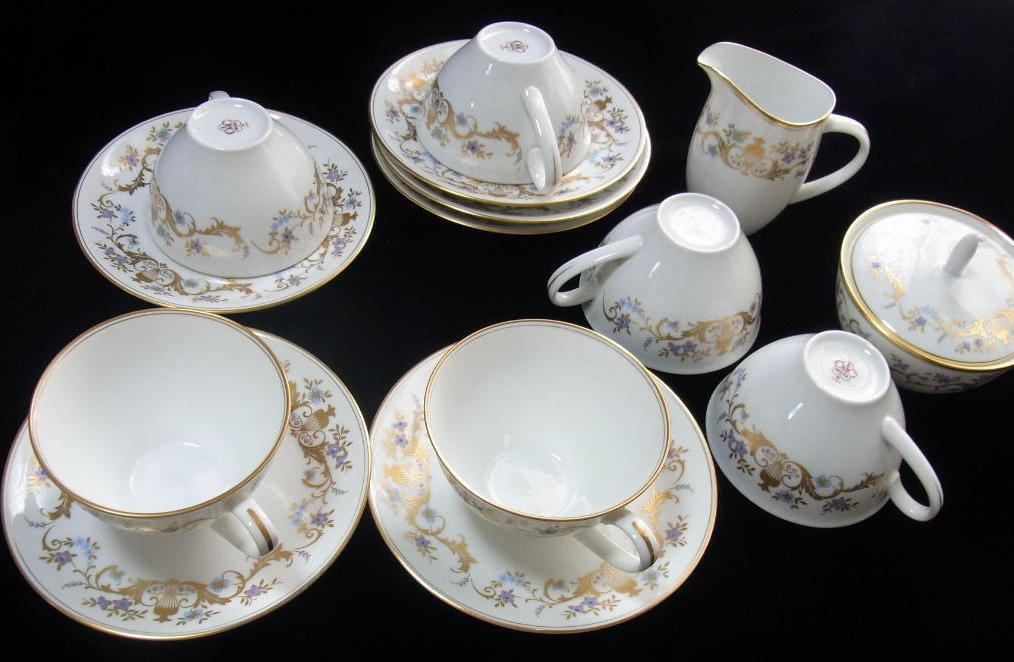 即決! 大倉陶園 ティーカップ~コーヒーカップ 6客 シュガーポット クリーマー拍卖