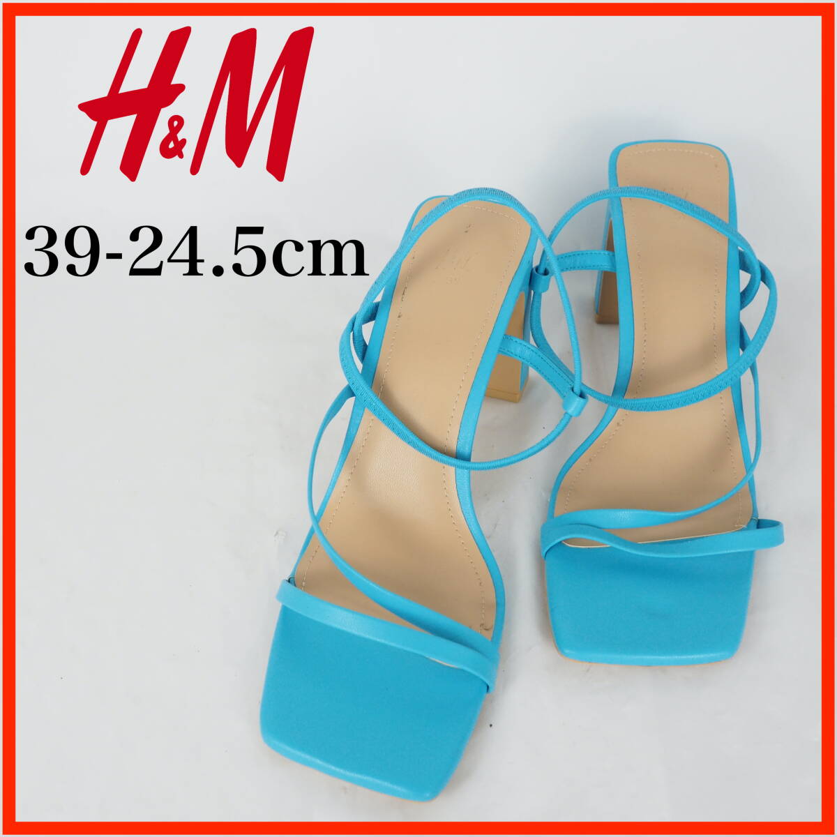 OK4370*H&M*エイチアンドエム*レディースサンダル*39-24.5cm*ブルー拍卖