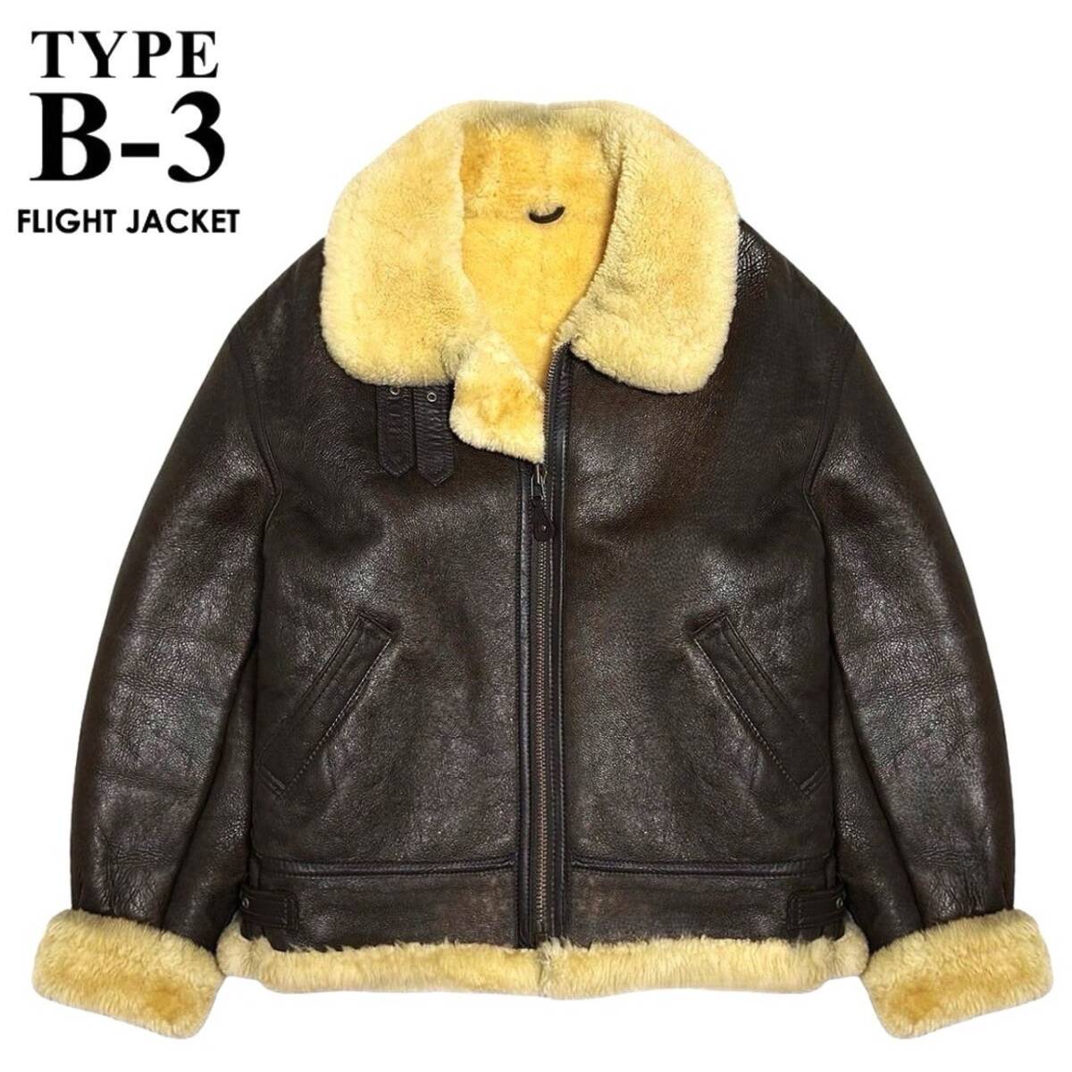 美品 定価10万 極暖 GLEEMAN MILITARY TYPE B-3 リアルムートン フライトジャケット L/XL程 ビッグサイズ 羊革 ミリタリー ボマー ブルゾン拍卖