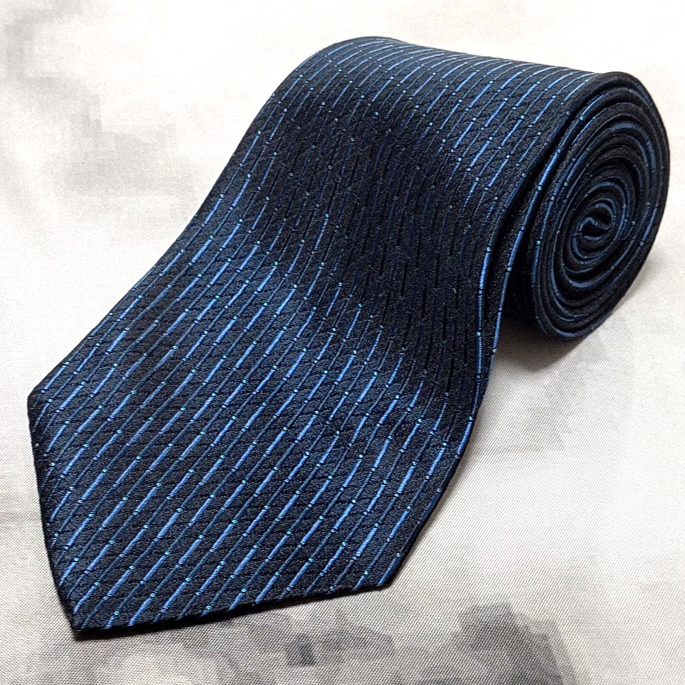 ニコル NICOLE 美品 未使用品 微光沢 ネクタイ 日本製 シルク100% ストライプ レジメンタル ミックス M-009110 ゆうパケット拍卖