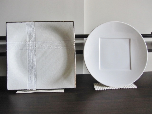美濃焼四角皿 シンプル丸型 お皿プレート 2枚セット 料理 キッチン 陶磁器 インテリア 拍卖