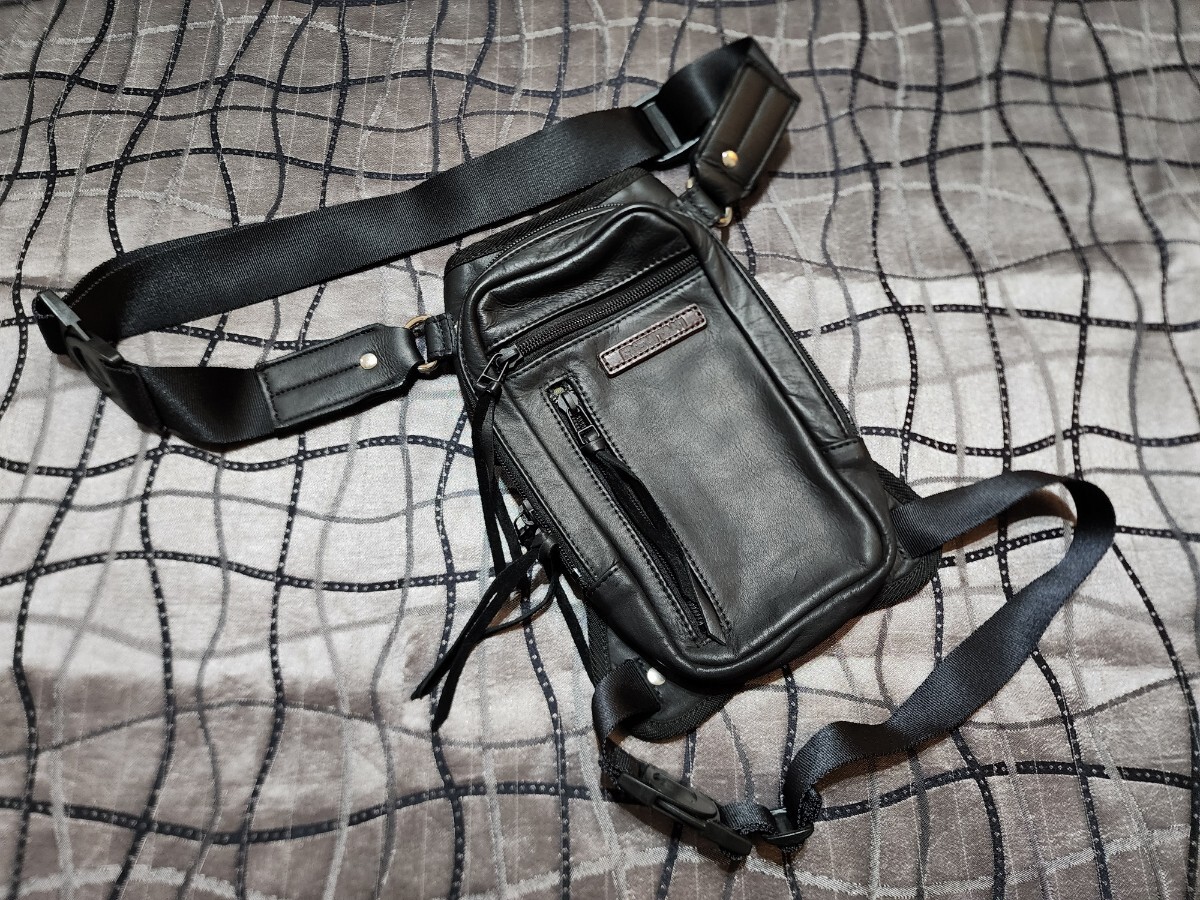 【大きめ】クシタニ 2WAY LEG BAG2 2ウェイ レッグバッグ2 牛革本革 レザーバッグ バイク ライディング ライダース拍卖