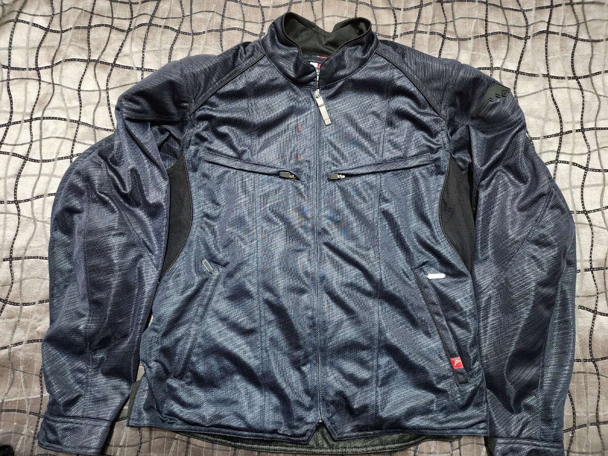 【XL】クシタニ フルメッシュジャケット ネイビー 三点パッド付き K2358 メッシュ バイク ライディング ライダース 特殊プリント拍卖