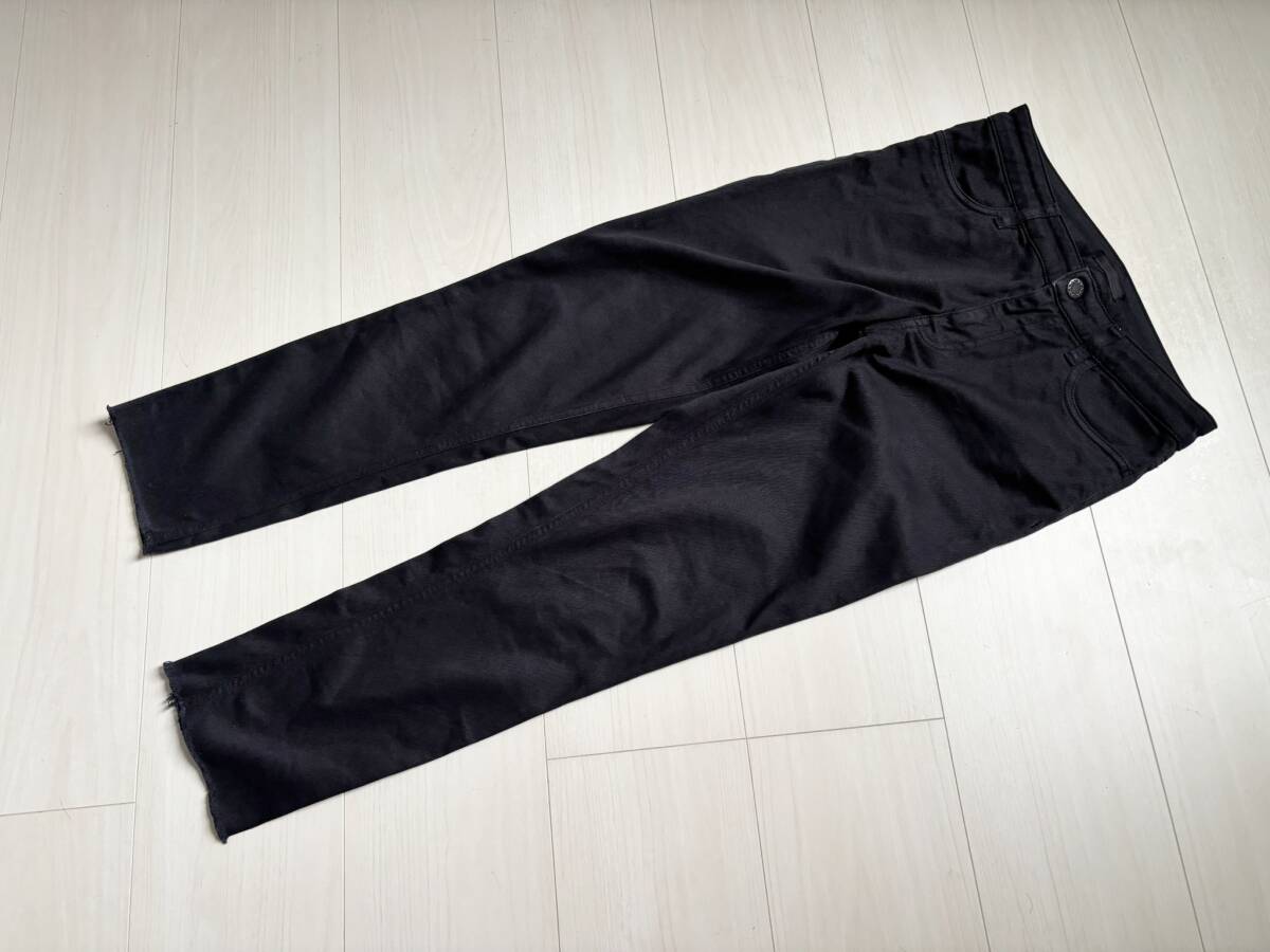 PRADA プラダ デニム パンツ カットオフ ストレッチ 黒 ブラック 25 Black Denim Pant Cut Off ▼07124拍卖