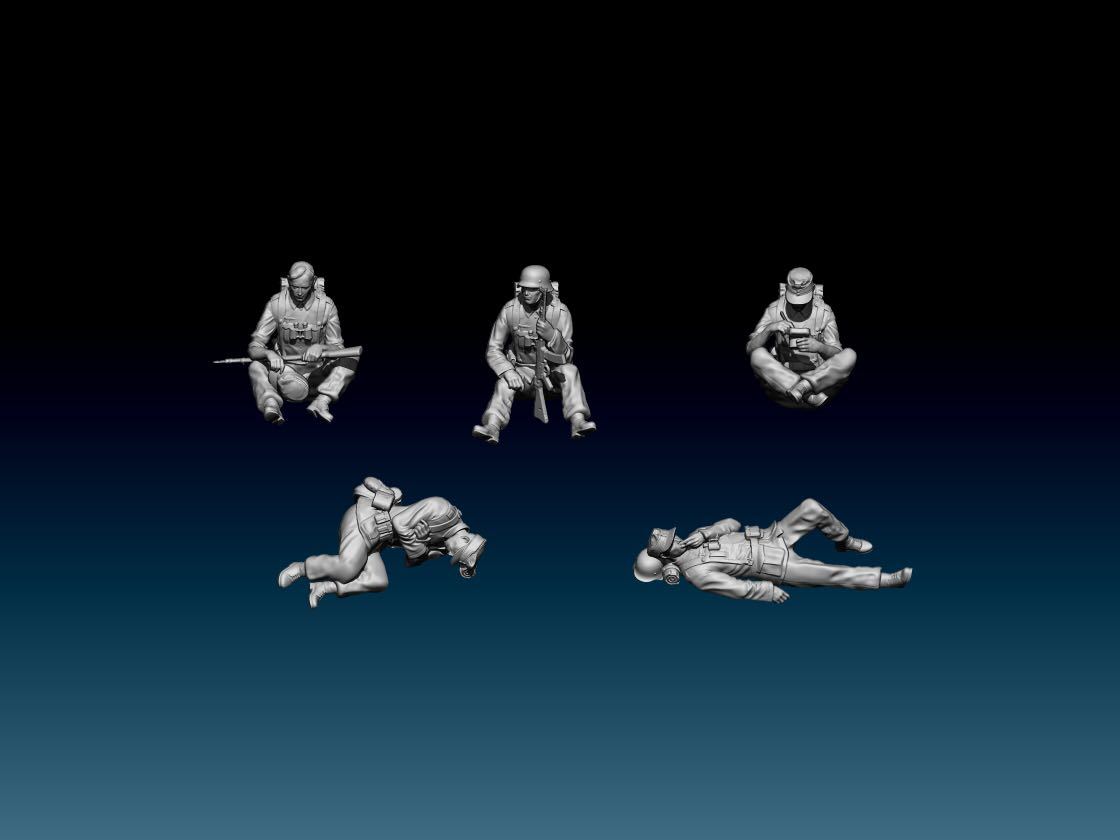 1/144レジンキット 未塗装 WWⅡ ドイツ軍 兵士フィギュア5体 休憩 ワールドタンクミュージアム【同梱可能】230108拍卖