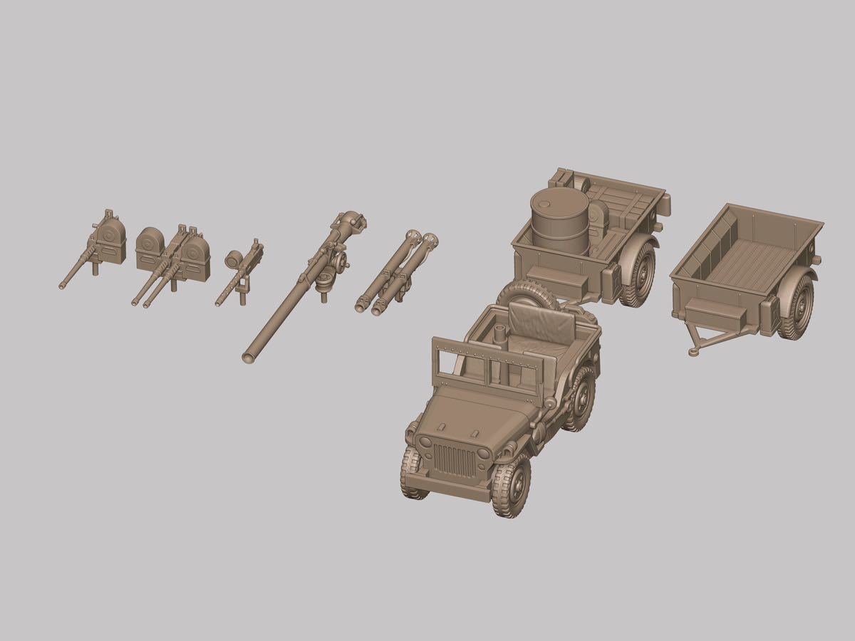 1/144レジンキット未組立 WWⅡ アメリカ軍 Jeep ジープ軍用車両 武器載型ワールドタンクミュージアム【同梱可】230710拍卖