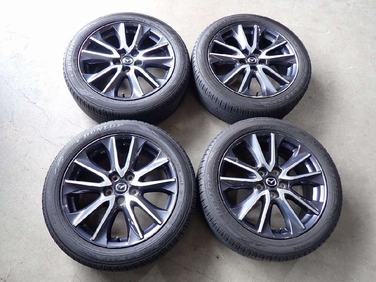 YS19028【送料無料215/50R18】マツダ純正 CX-3純正 ダンロップ EC300+ 2022年製 中古夏タイヤセット●18×7J 114.3/5H ET50●拍卖