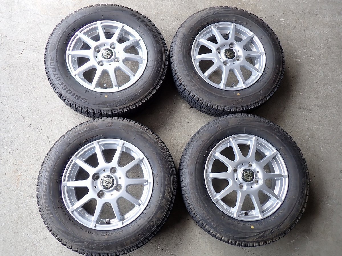YS19116【送料無料145/80R13】タント スペーシア N-BOXなどに ブリヂストン VRX2 2022年製 中古冬タイヤ●13×4J 100/4H ET43●拍卖