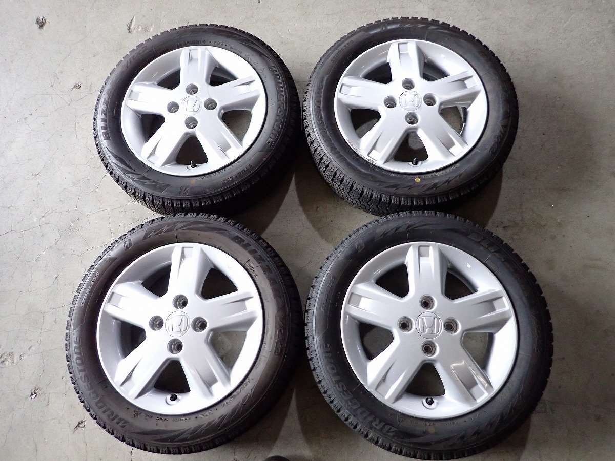 YS19417【送料無料155/65R14】ホンダ純正 N-BOX N-WGN N-ONEなどへ 2023年製 BS 中古スタッドレス ★14×4.5J 100/4H ET45★拍卖