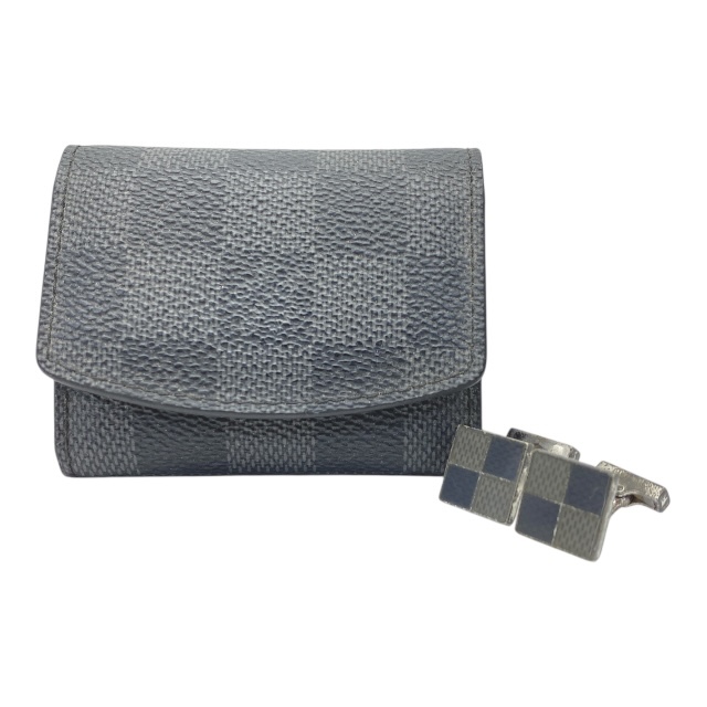 LOUIS VUITTON ルイ ヴィトン M65054 カフス カフスリンク ブトン ドゥ マンシェット ダミエ SV925 シルバー メンズ ビジネス 中古拍卖