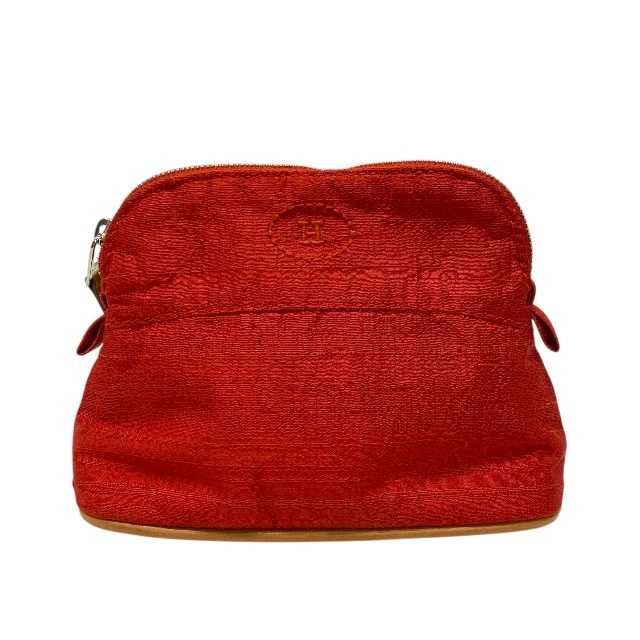HERMES エルメス ボリード ポーチ 15 小物入れ マルチポーチ Hロゴ シルク レッド拍卖