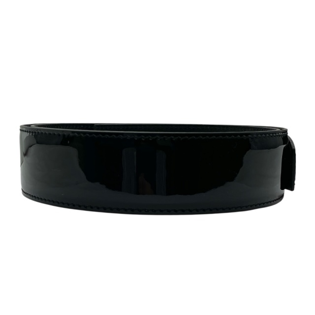 DOLCE&GABBANA ドルチェ&ガッバーナ BC4217 ドルガバ DG D&G ベルト レザー ブラック エナメル レザー バックル無【サイズ 95/38】拍卖