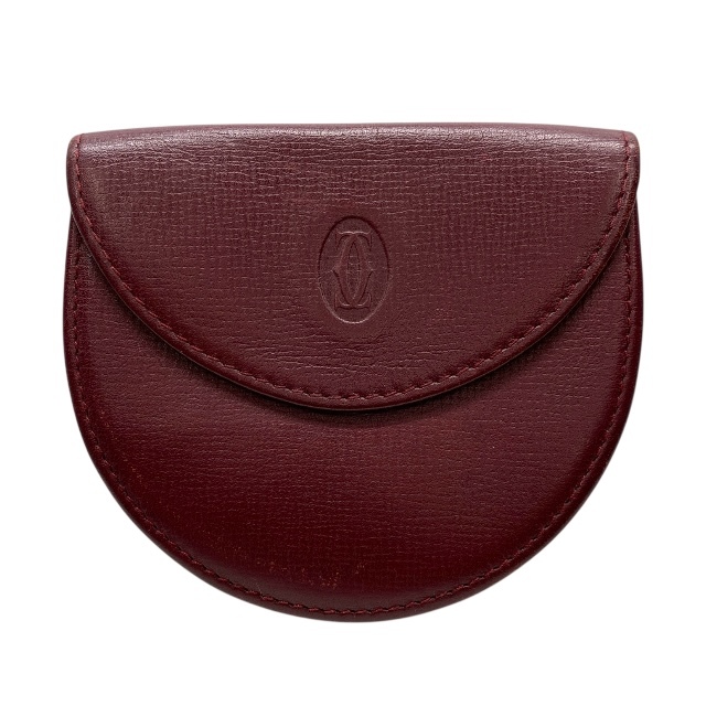 Cartier カルティエ マストライン コインケース 小銭入れ コンパクトウォレット ミニ 財布 ロゴ レザー ボルドー拍卖