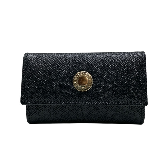 美品 BVLGARI ブルガリ ブルガリブルガリ 6連 キーケース キーリング レザー ブラック拍卖