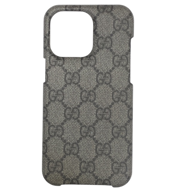 【新品】GUCCI グッチ 760214 アイフォンケース iPhone15 Pro Max スマホケース GGスプリーム 小物 PVC グレー系拍卖