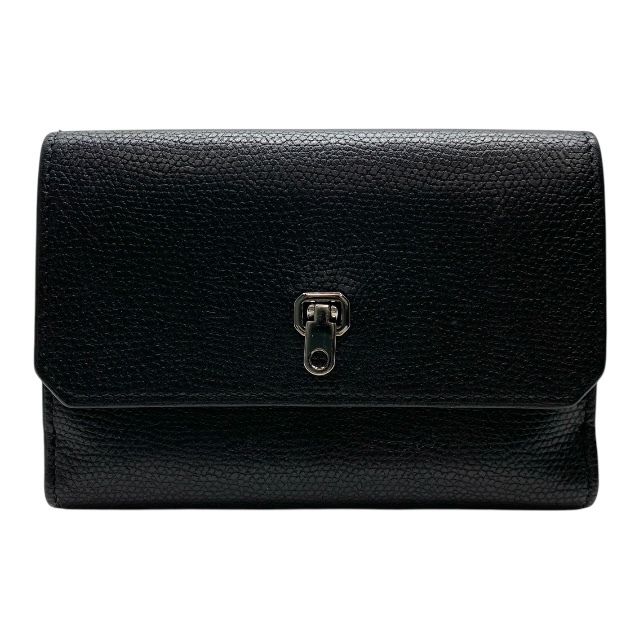 Valextra ヴァレクストラ V9L32 BRERA DOUBLE ブレラ ダブル 財布 二つ折り財布 シティウォレット レザー ブラック イエロー拍卖