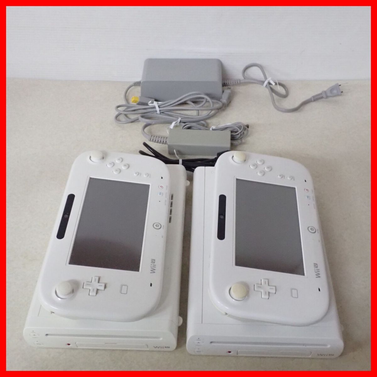 動作品 WiiU 8GB 本体 2台 シロ+シロ ゲームパッド2個 まとめてセット Nintendo 任天堂【20拍卖