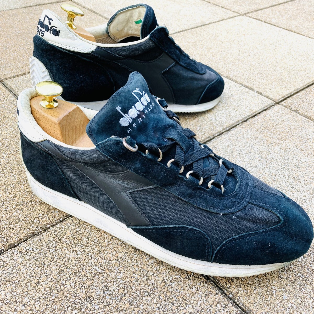 ★即決★ ディアドラ ヘリテージ DIADORAHERITAGE 25.5cm スニーカー シューズ 黒 BK ブラック メンズ レザースニーカー 拍卖