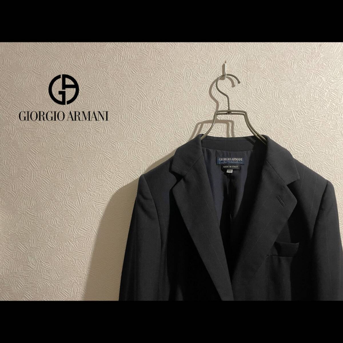 ◯ イタリア製 GIORGIO ARMANI CLASSICO 1B テーラード ジャケット / ジョルジオ アルマーニ スーツ ブラック 黒 40 Ladies #Sirchive拍卖