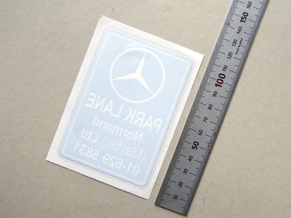 メルセデスベンツ ディーラー リアウィンドーステッカー 黒 1970年代、1980年代 イギリス 透明フィルム 内貼り 拍卖