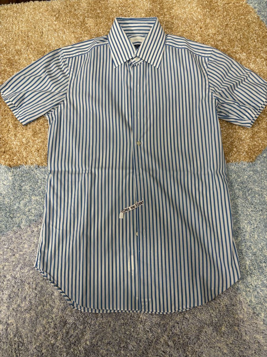 デザインワークス×TESSITURA MONTI (テッシトゥーラ・モンティ) ブルー ホワイト ストライプ 半袖シャツ アバハウス拍卖