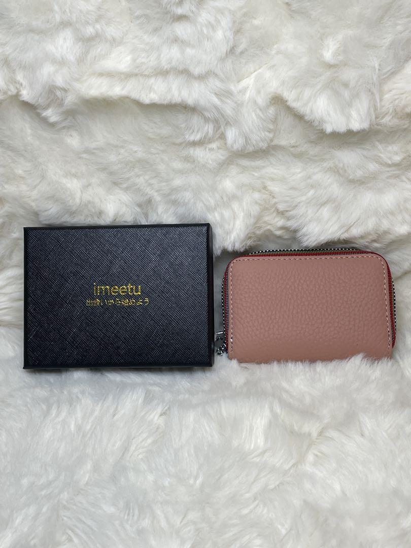 K018 【新品】カードケース 男女兼用 無地 珊瑚色拍卖