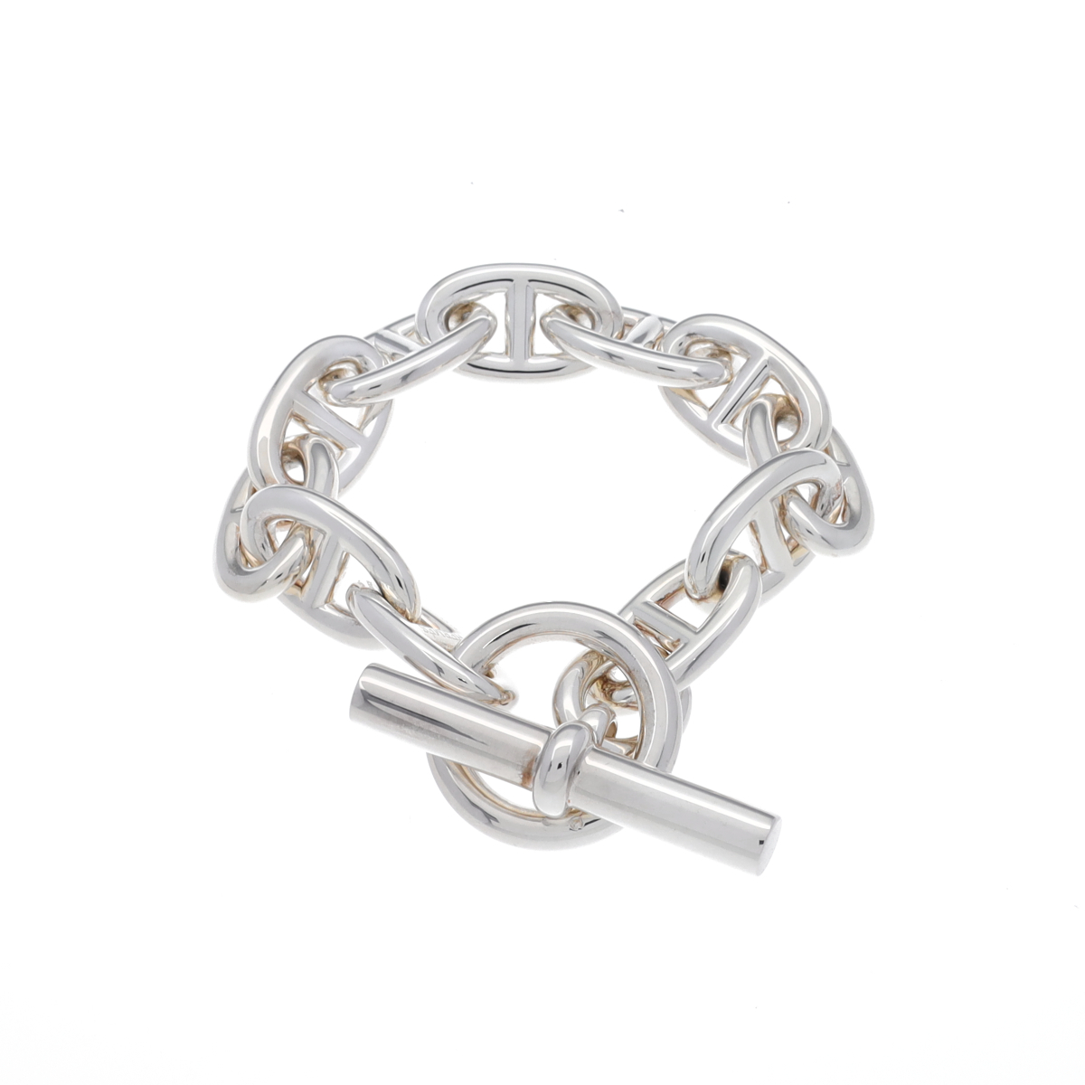 HERMES エルメス シェーヌダンクル TGM 11リンク ユニセックス Ag925 ブレスレット Aランク 中古 銀蔵拍卖