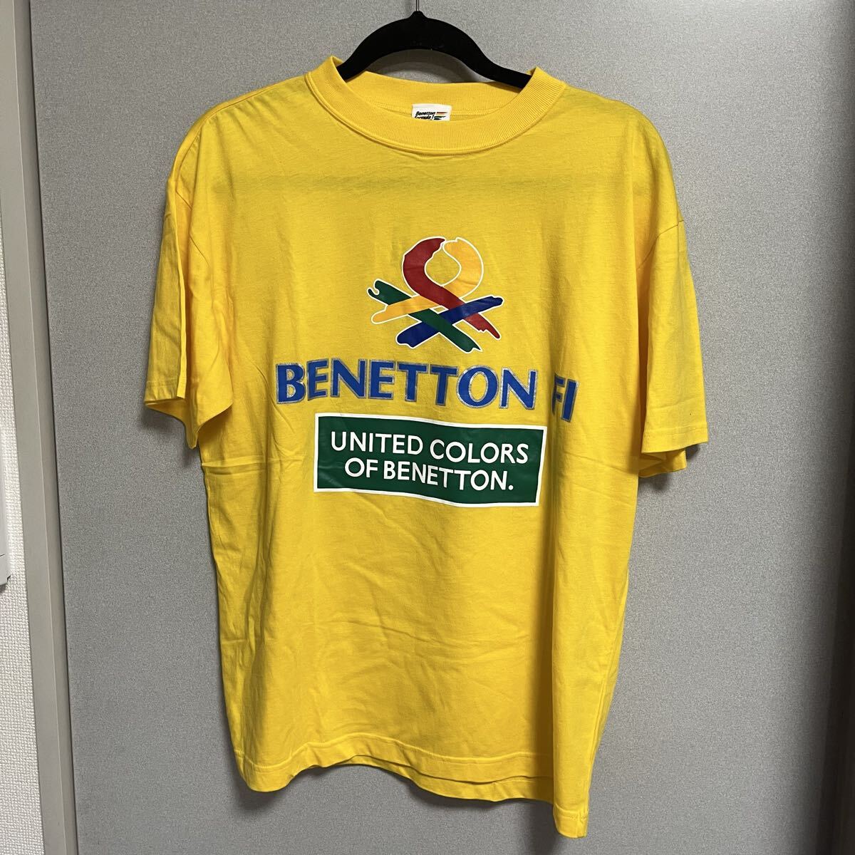 【未使用】ベネトン Tシャツ イエロー Benetton formula1 半袖Tシャツ拍卖
