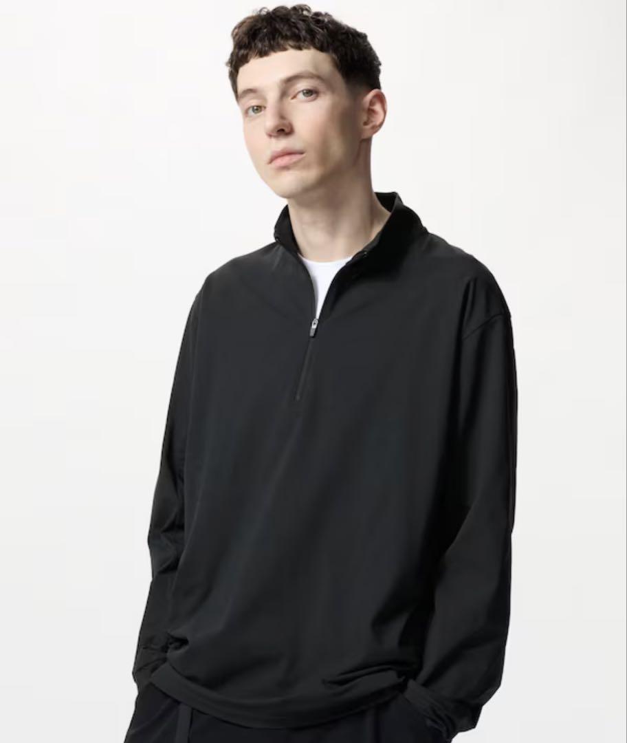 UNIQLO ドライEXUVカットハーフジップTシャツ BLACK L 478676 MB まとめ げんじ Genji ウルマ ユニクロ ユー U シー C 中瀬敦 UPF50+拍卖