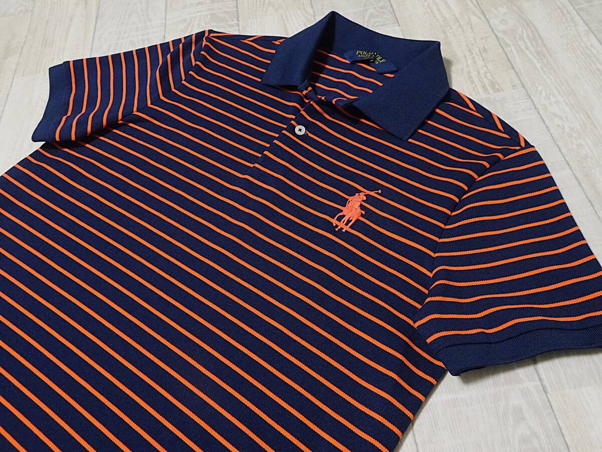 【必見】RALPH LAUREN ラルフローレン/POLO ポロ/ゴルフ/メンズ/鹿の子/ボーダー/シャツ★М【TP-18】拍卖