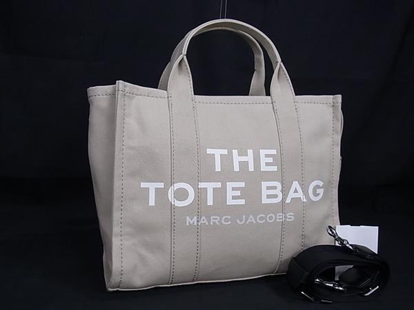 ■新品■未使用■ MARC JACOBS マークジェイコブス THE TOTE BAG キャンバス 2WAY トート ショルダーバッグ ベージュ系 FG8862拍卖
