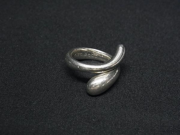 1円 ■美品■ TIFFANY&Co ティファニー エルサペレッティ エロンゲイテッドティアドロップ SV925 リング 指輪 約8号 シルバー系 FN1937拍卖