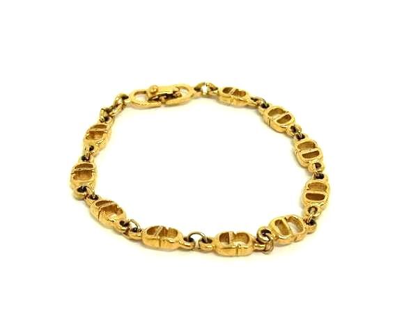 1円 ■美品■ ChristianDior クリスチャンディオール ヴィンテージ ブレスレット アクセサリー レディース ゴールド系 FH9127拍卖