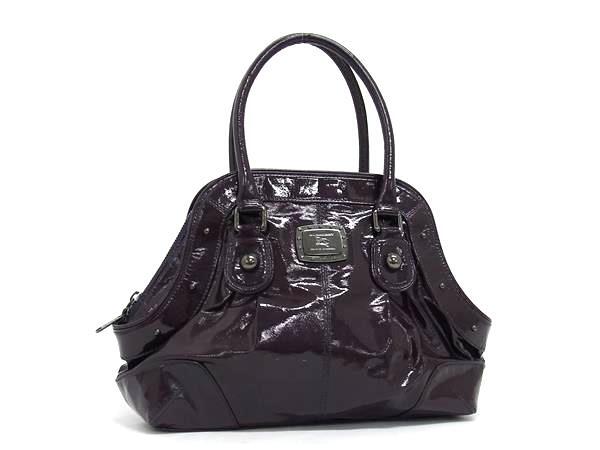1円 ■美品■ BURBERRY バーバリーブルーレーベル パテントレザー トートバッグ ショルダーバッグ 肩掛け ワインレッド系 FQ1010拍卖