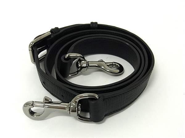 ■極美品■ DOLCE&GABBANA ドルチェ&ガッバーナ レザー バッグ用 ショルダーストラップ 斜め掛け ブラック系 FH7339拍卖