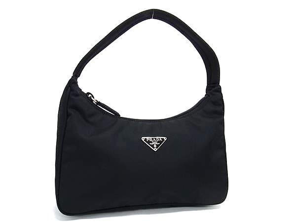 1円 ■美品■ PRADA プラダ テスートナイロン ワンハンドル ハンドバッグ ミニバッグ レディース メンズ ブラック系 BM8226拍卖